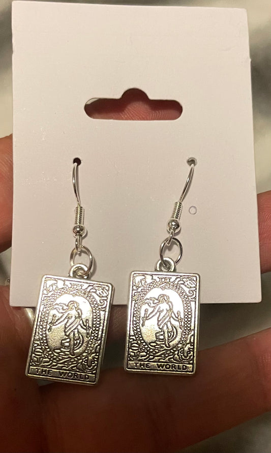 The World card earrings