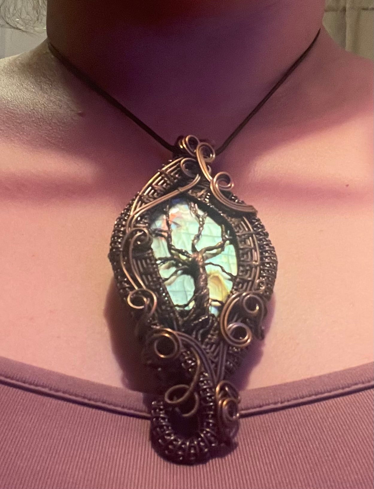 Labradorite tree of life statement pendant