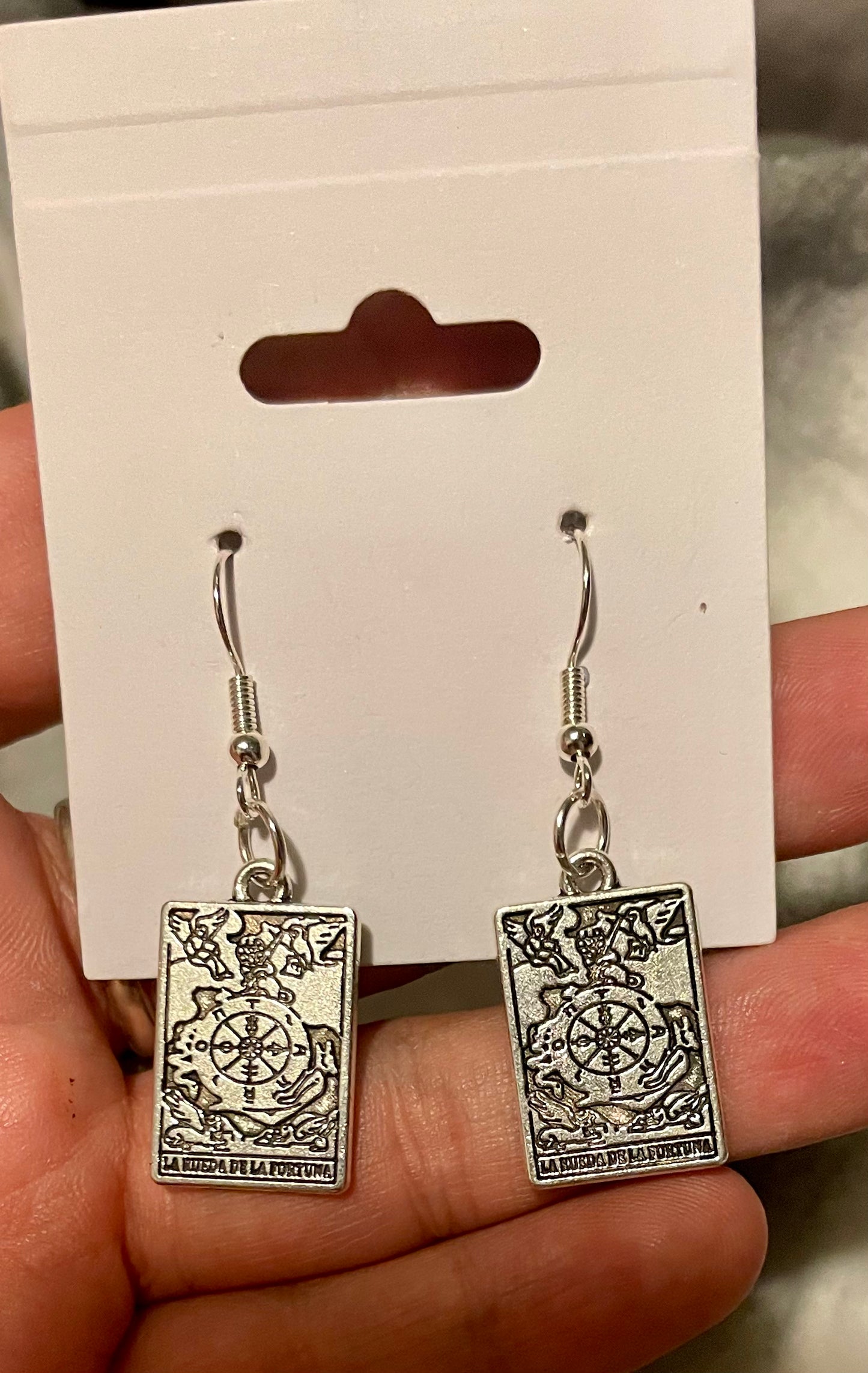 The Wheel of Fortune card earrings